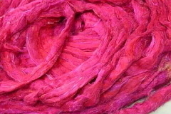Pulled Silk Fiber Sliver Hot Pink