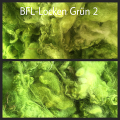 Fleece-Wool BFL-Curls Green 2-10g